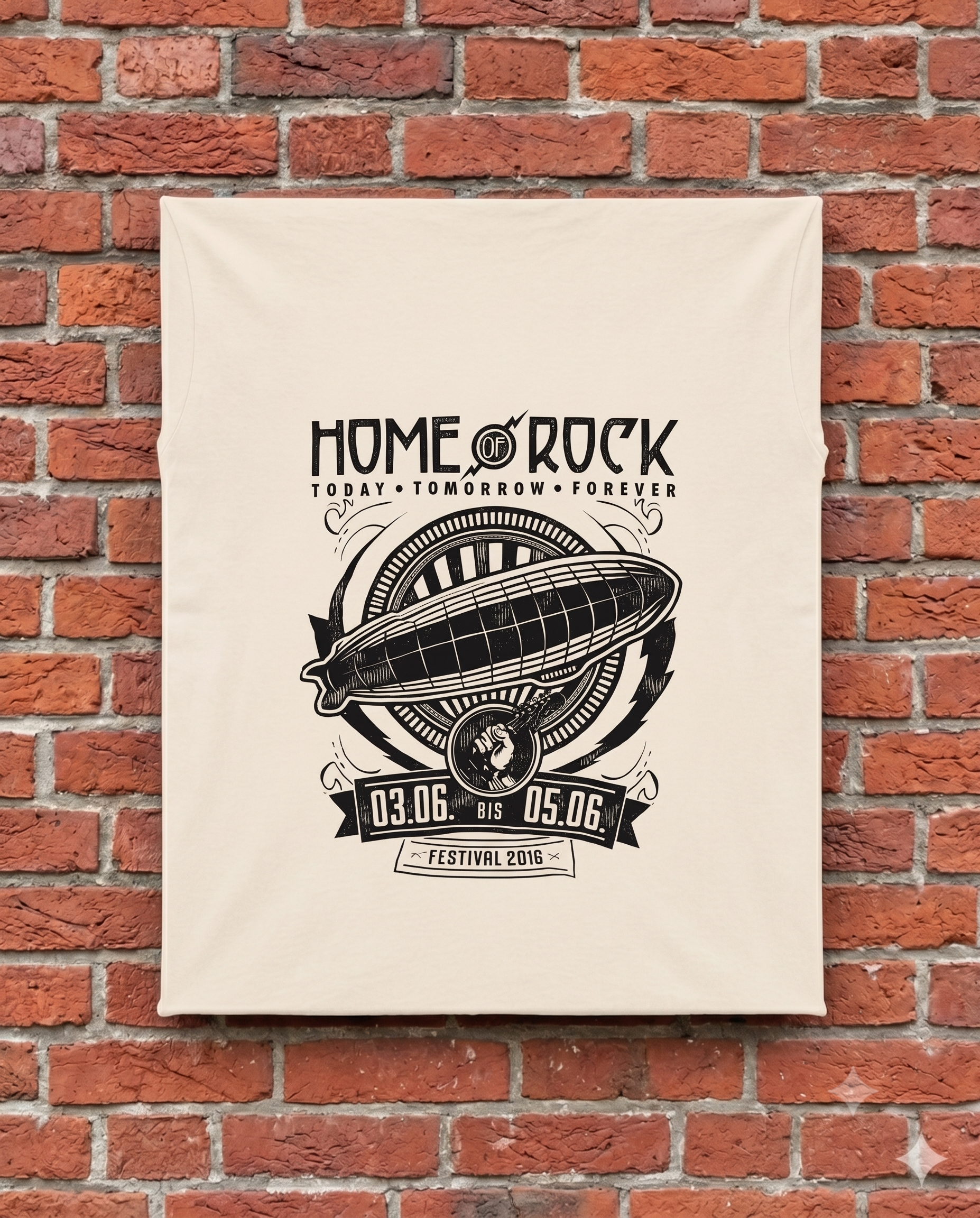 Rock am Ring T-Shirt am Mountee auf Backsteinwand #9