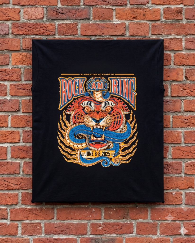 Rock am Ring T-Shirt am Mountee auf Backsteinwand #5