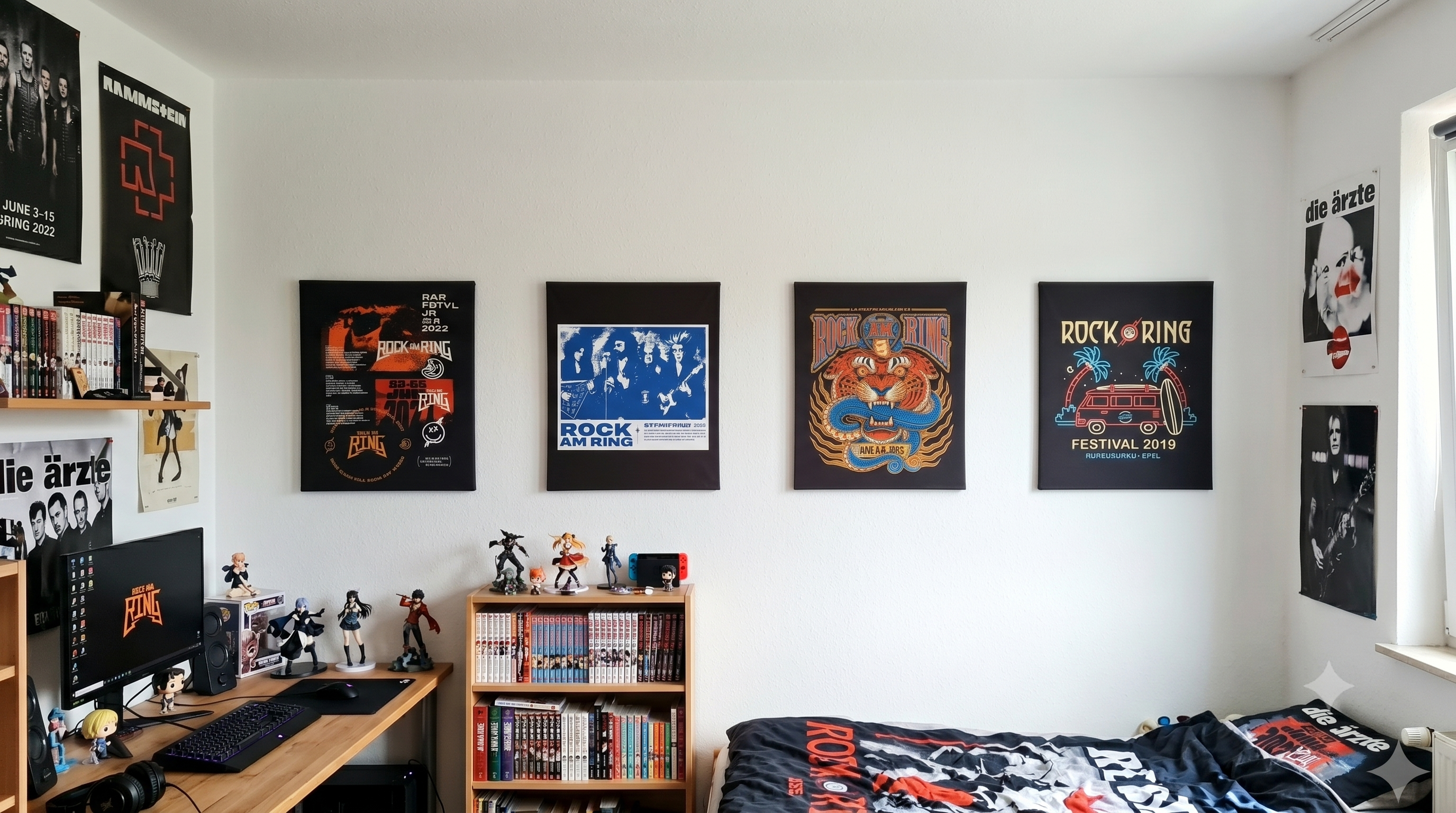 Jugendzimmer mit 4 Mountees an der Rückseite