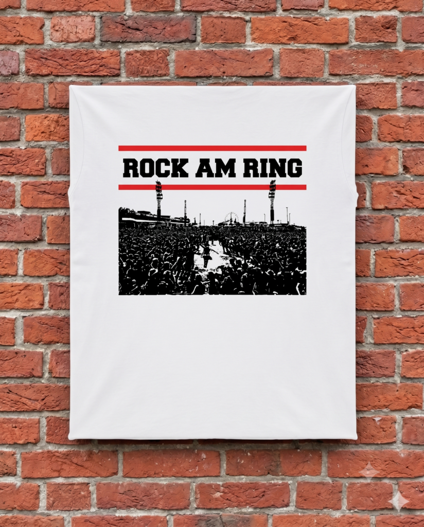 Rock am Ring T-Shirt am Mountee auf Backsteinwand #1